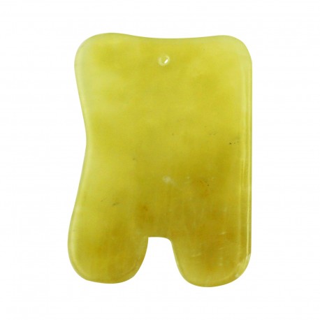 Kamień Gua Sha z jadeitu do masażu twarzy - Wschód - prostokąt 7 cm