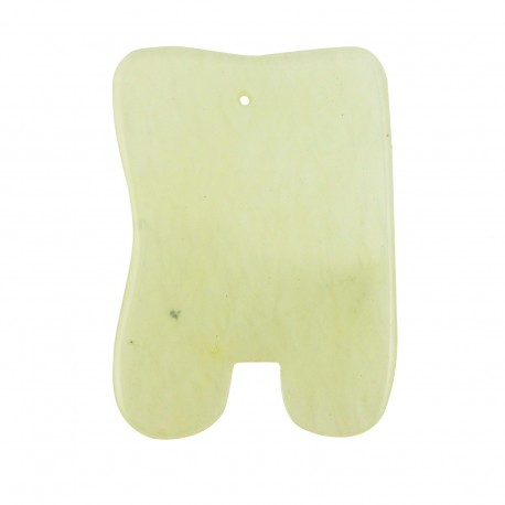 Kamień Gua Sha z jadeitu do masażu twarzy - Wschód - prostokąt 7 cm