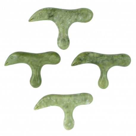 Jadeitowy przyrząd do scrapingu - gua sha - Czapla