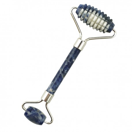 Roller do twarzy - wałek sodalitowy do masażu - Wschód - dwustronny - karbowany