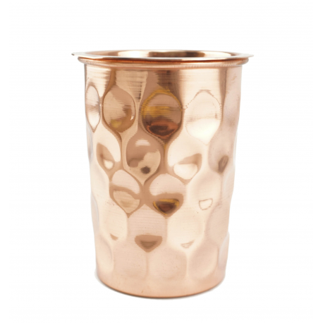 Miedziana szklanka diamentowa do oczyszczania wody - 350 ml - Sattva