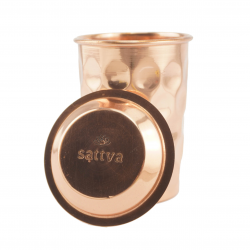 Miedziana szklanka diamentowa do oczyszczania wody - 350 ml - Sattva