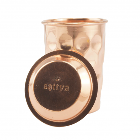 Miedziana szklanka diamentowa do oczyszczania wody - 350 ml - Sattva