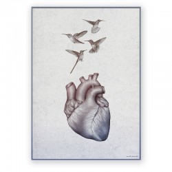 Plakat - plansza dekoracyjna - serce - 50 x 70 cm