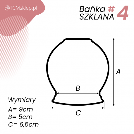 Bańka chińska szklana ogniowa – rozmiar 4 (⌀ 5 cm)