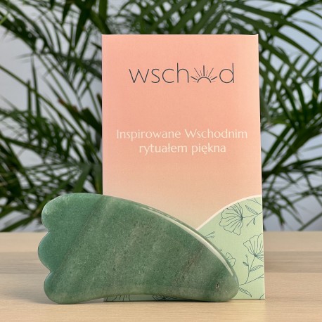 Kamień Gua Sha z jadeitu do masażu twarzy i ciała - Wschód - trójkąt