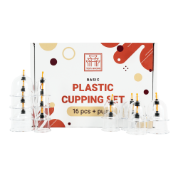 Bańki bezogniowe TCM Goods - zestaw 16 baniek plastikowych + pompka