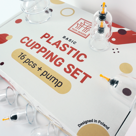 Bańki bezogniowe TCM Goods - zestaw 16 baniek plastikowych + pompka